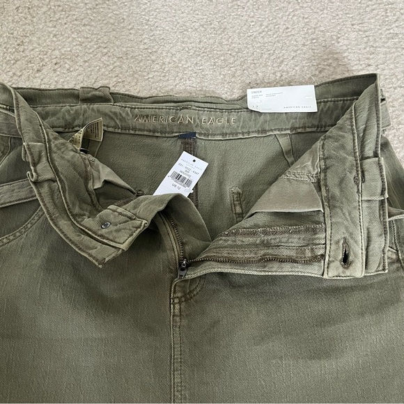 🌴NWT American Eagle Women's Army Green Skirt with Belt Size 12 - Picture 4 of 8